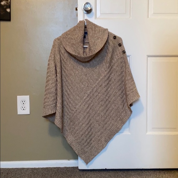 Karen Scott Sweaters - Light Brown Poncho from Karen Scott